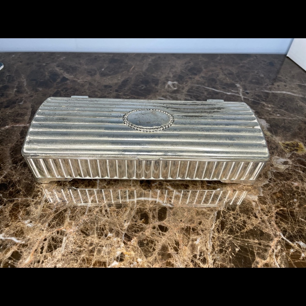 GODINGER Silver Plate Deco Style Jewelry Box